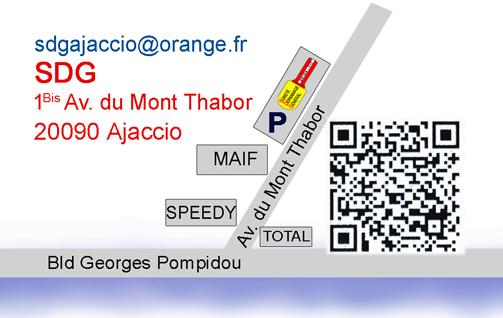 Plan d'accès à la boutique SDG D'Amico, avenue du Mont Thabor à Ajaccio